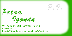 petra igonda business card